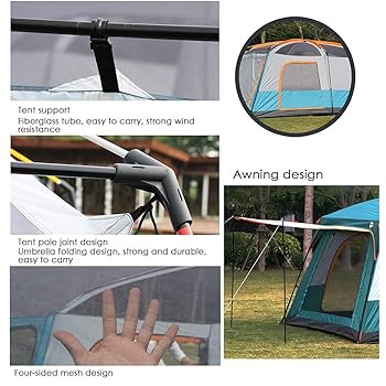 Amazon.co.jp: テント キャンプテント 6人用、防水150D